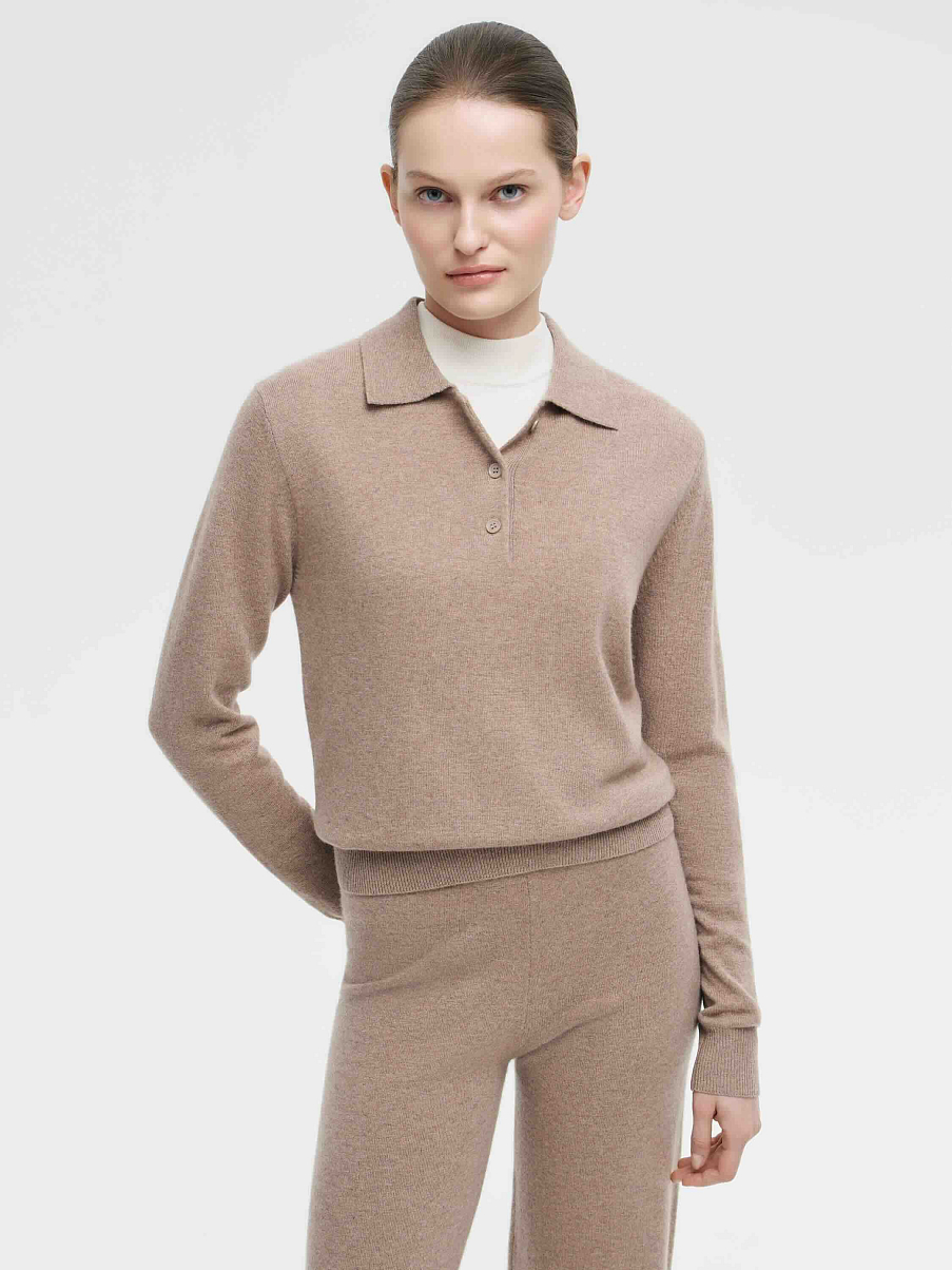 Джемпер-поло из шерсти с кашемиром