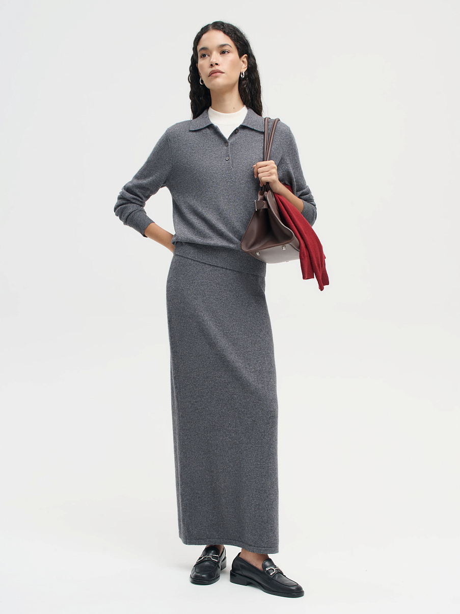 Джемпер-поло из шерсти с кашемиром