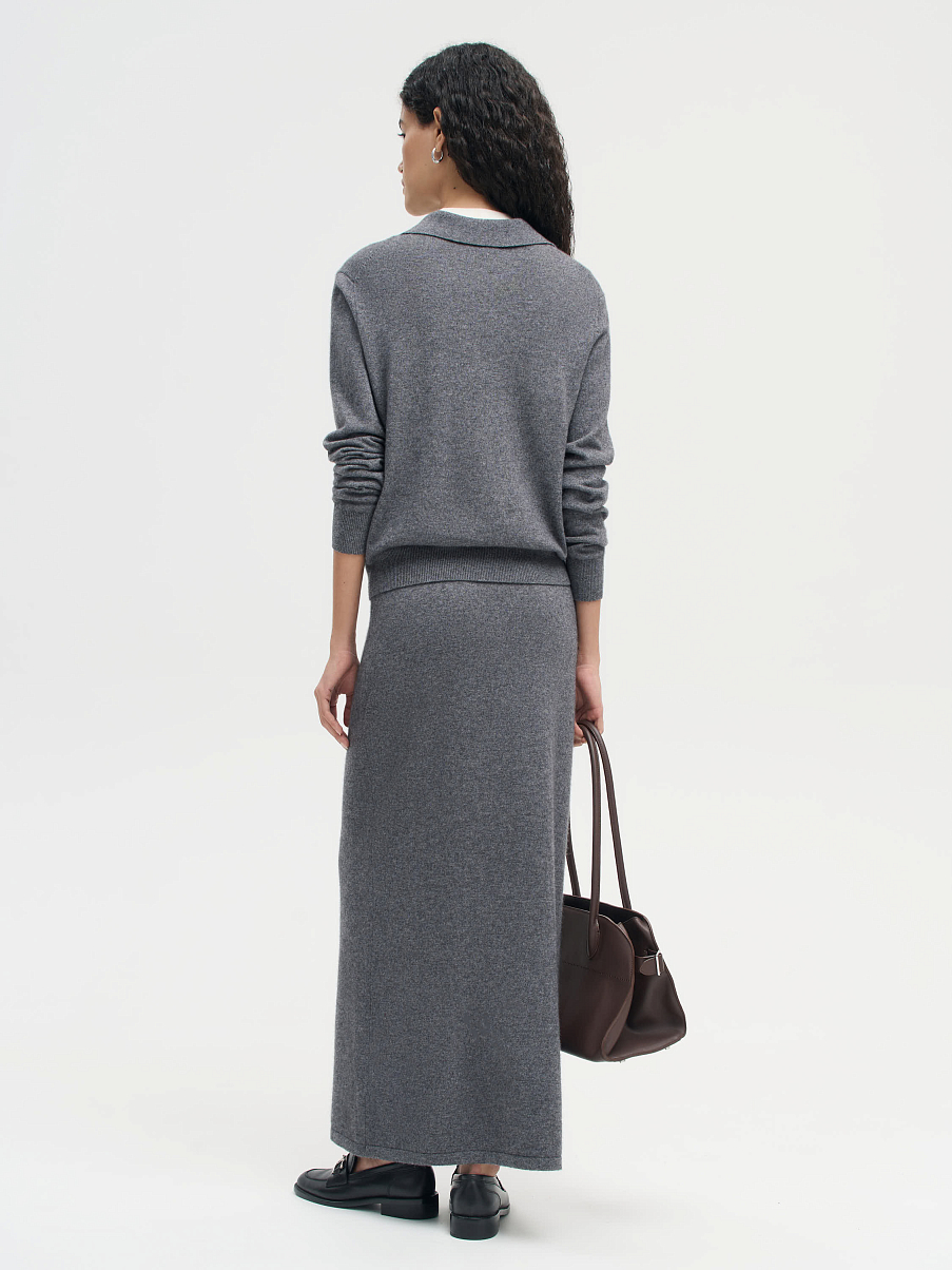 Джемпер-поло из шерсти с кашемиром