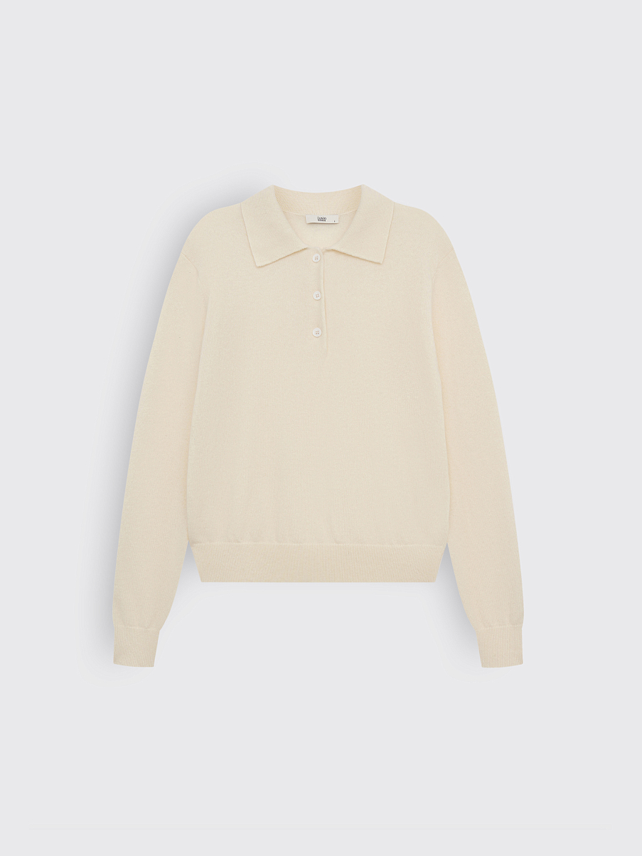 Джемпер-поло из шерсти с кашемиром