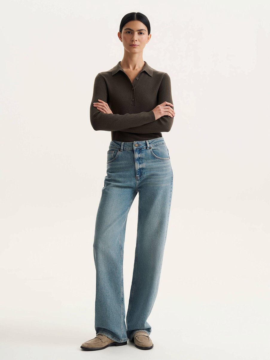 Поло с длинным рукавом 