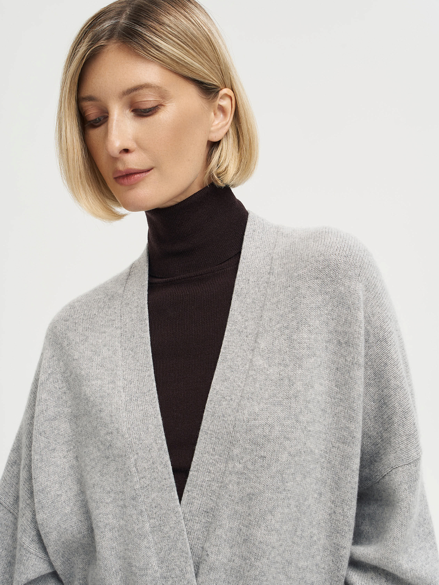 Кардиган удлиненный из шерсти с кашемиром