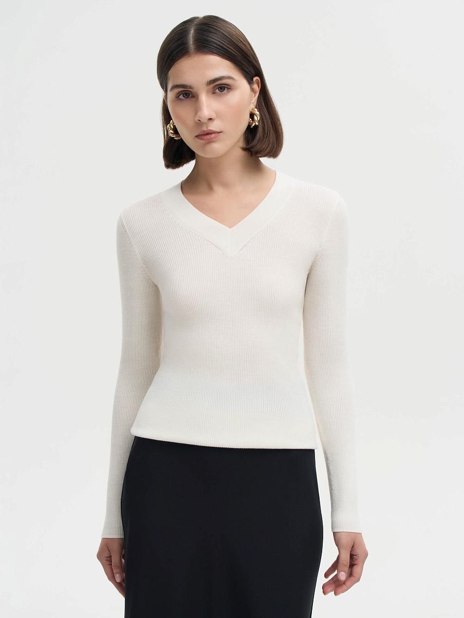 Джемпер с V-вырезом из мериноса