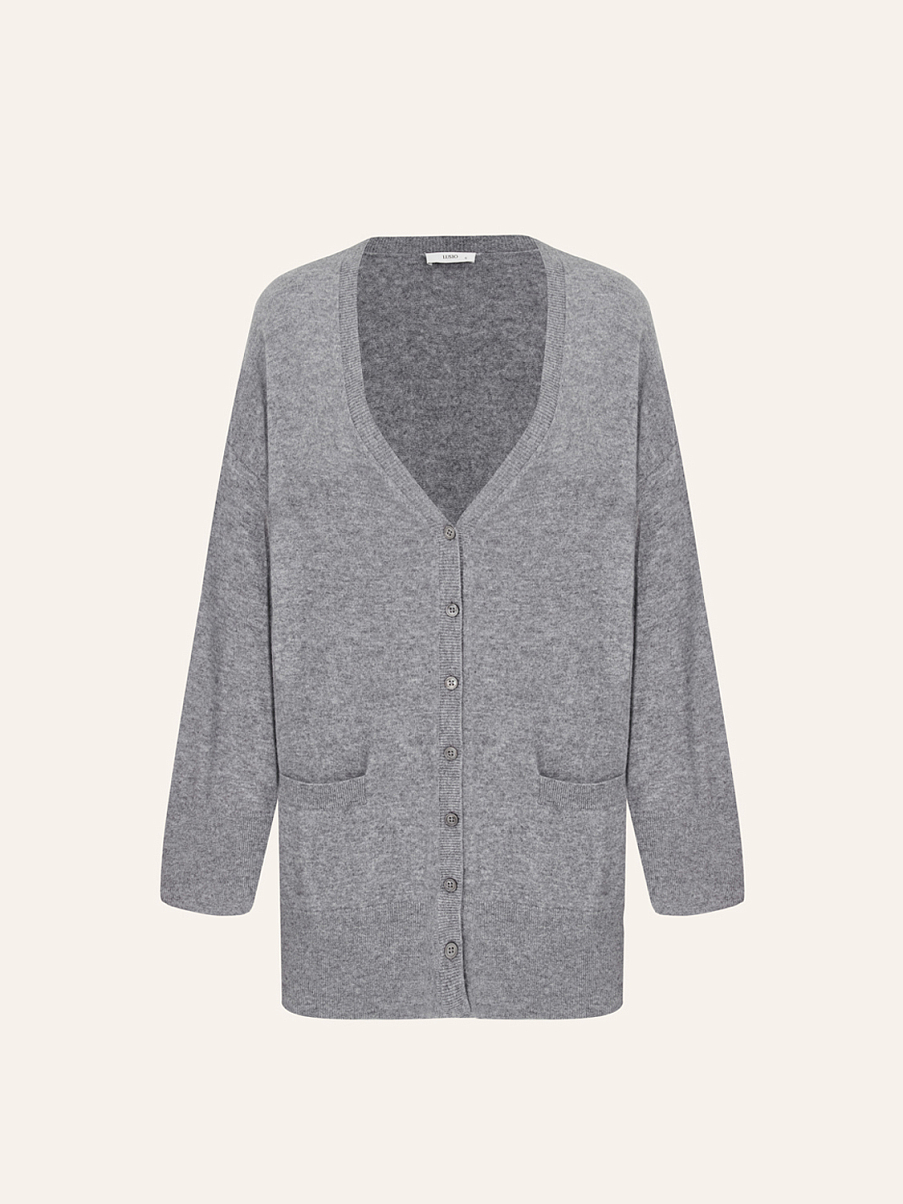 Кардиган свободного кроя с карманами