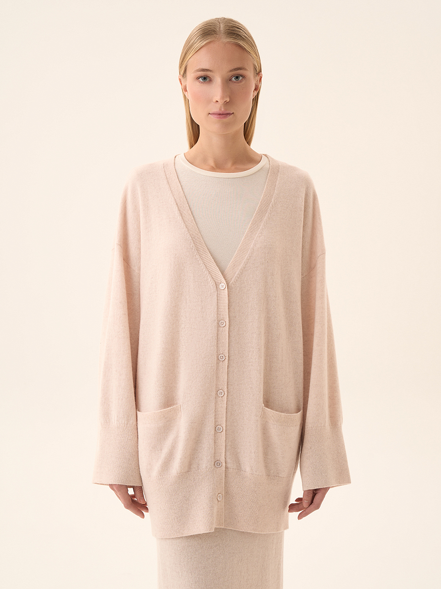 Кардиган свободного кроя с карманами