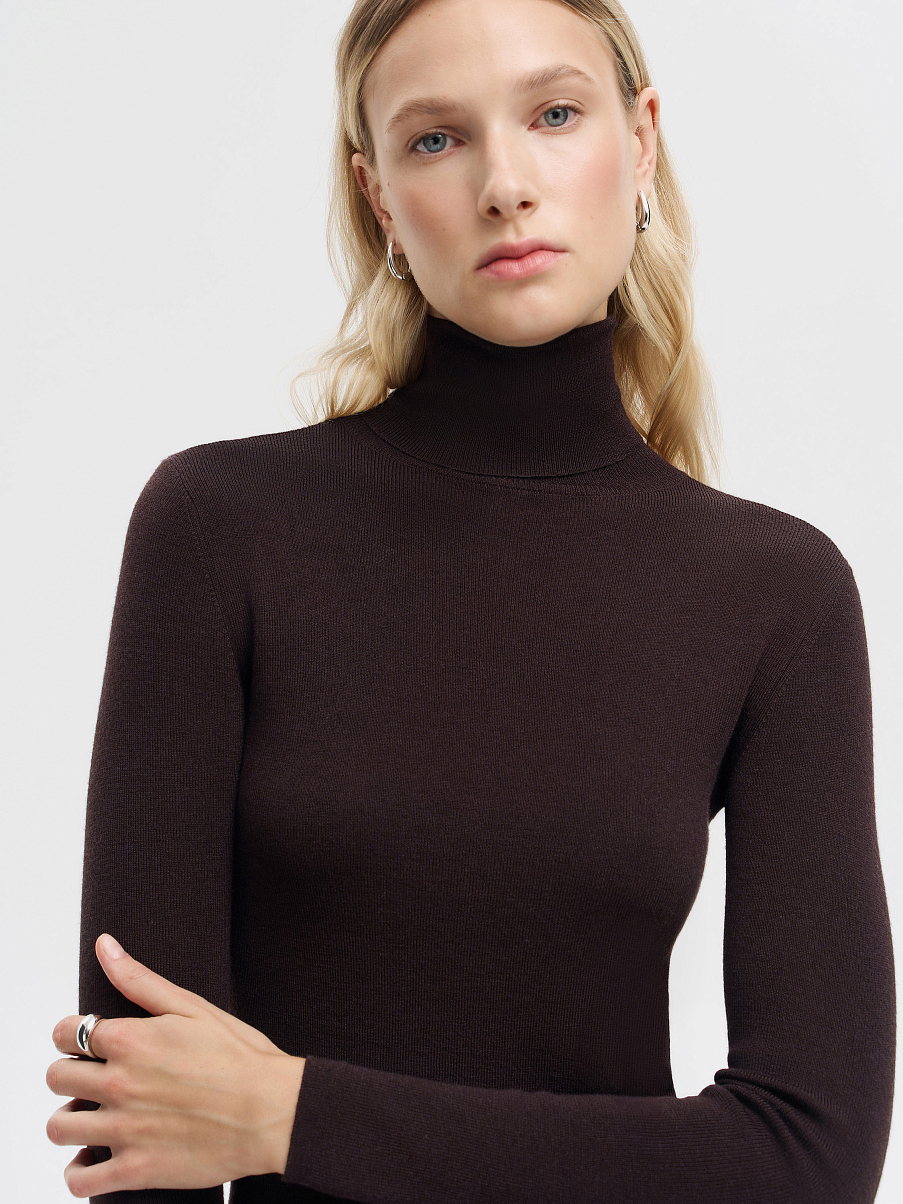 Водолазка из мериноса с шелком