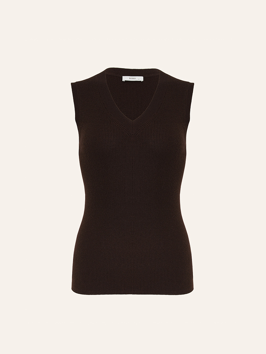 Трикотажный топ без рукавов