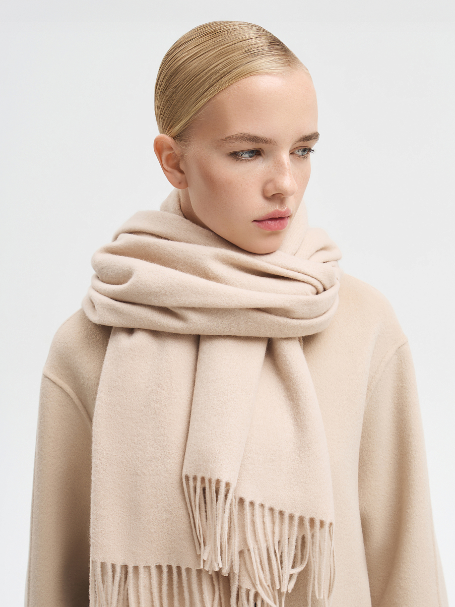 Шарф из кашемира с бахромой