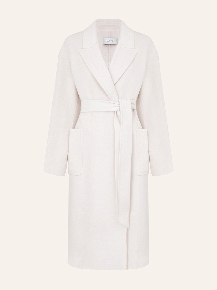 Пальто из мериноса и кашемира с поясом