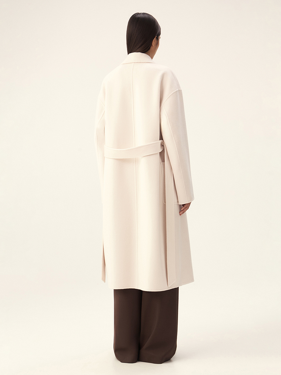 Пальто из мериноса и кашемира с поясом