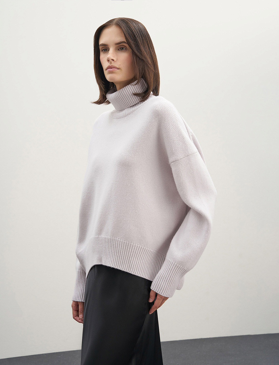 Джемпер из кашемира и шерсти  с высокой горловиной