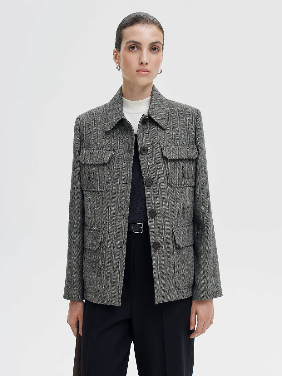 Жакет с накладными карманами