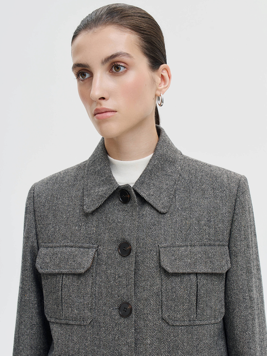 Жакет с накладными карманами