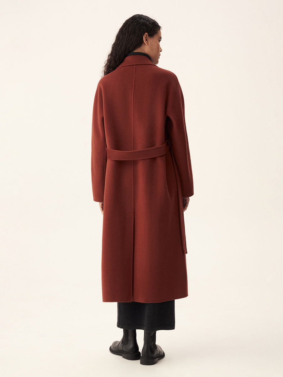 Двубортное пальто из шерсти мериноса и кашемира