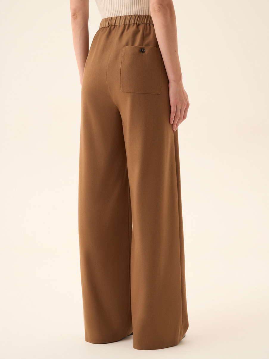 Брюки из шерсти с резинкой на поясе