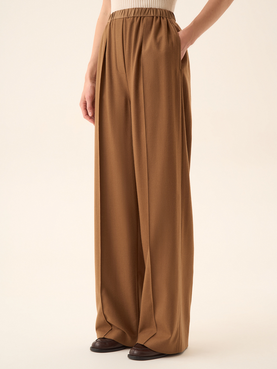 Брюки из шерсти с резинкой на поясе