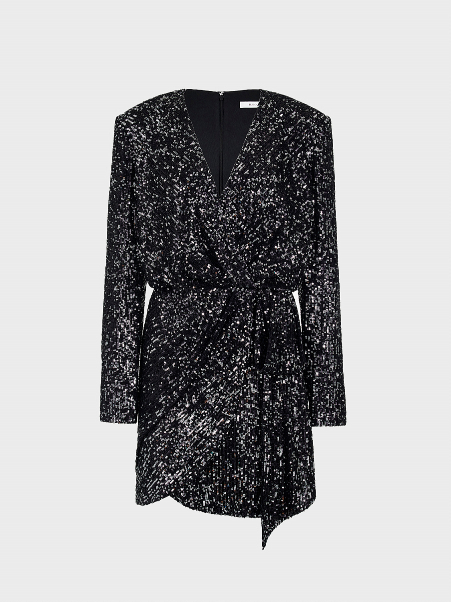 Платье мини расшитое пайетками