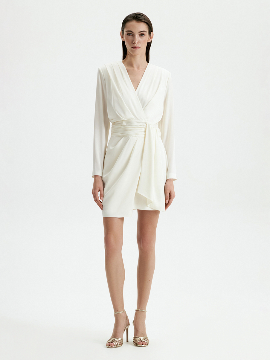 Платье мини с имитацией запаха