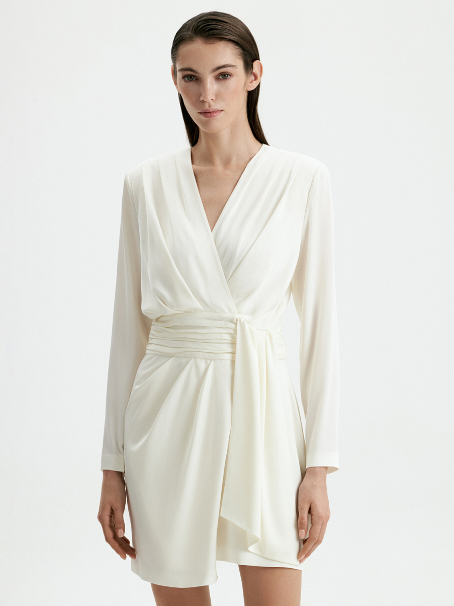 Платье мини с имитацией запаха