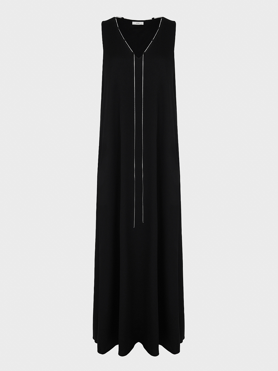Платье макси с кристаллами Сваровски