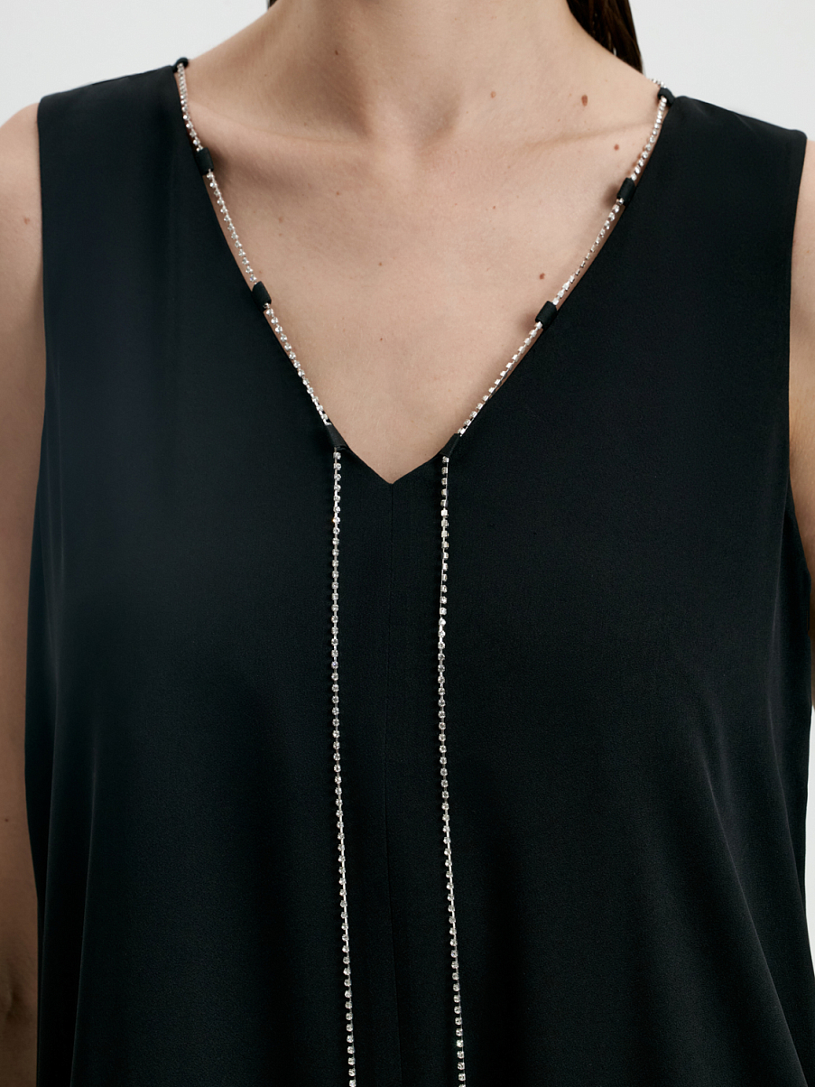 Платье макси с кристаллами Сваровски