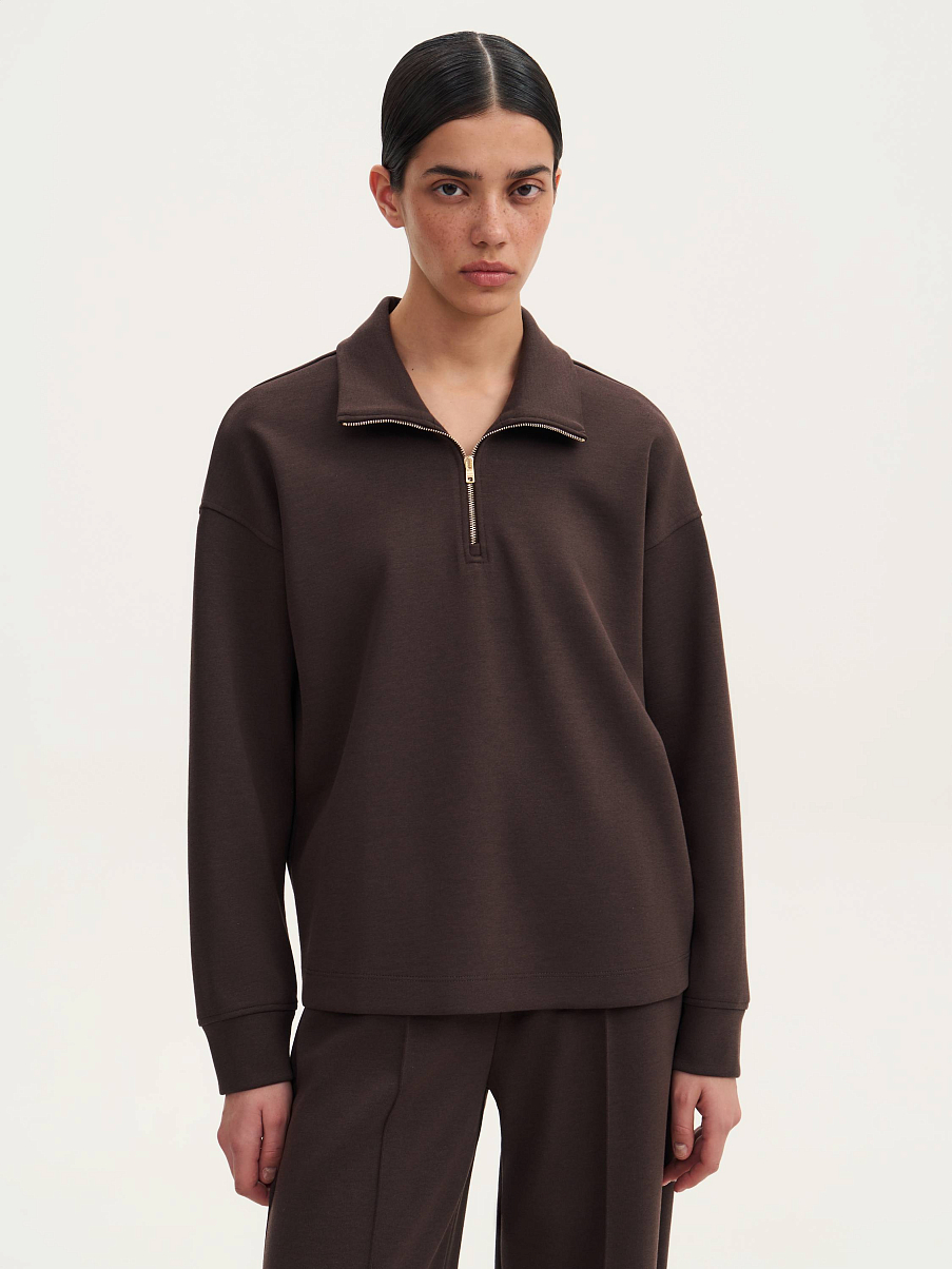 Свитшот с шерстью на молнии