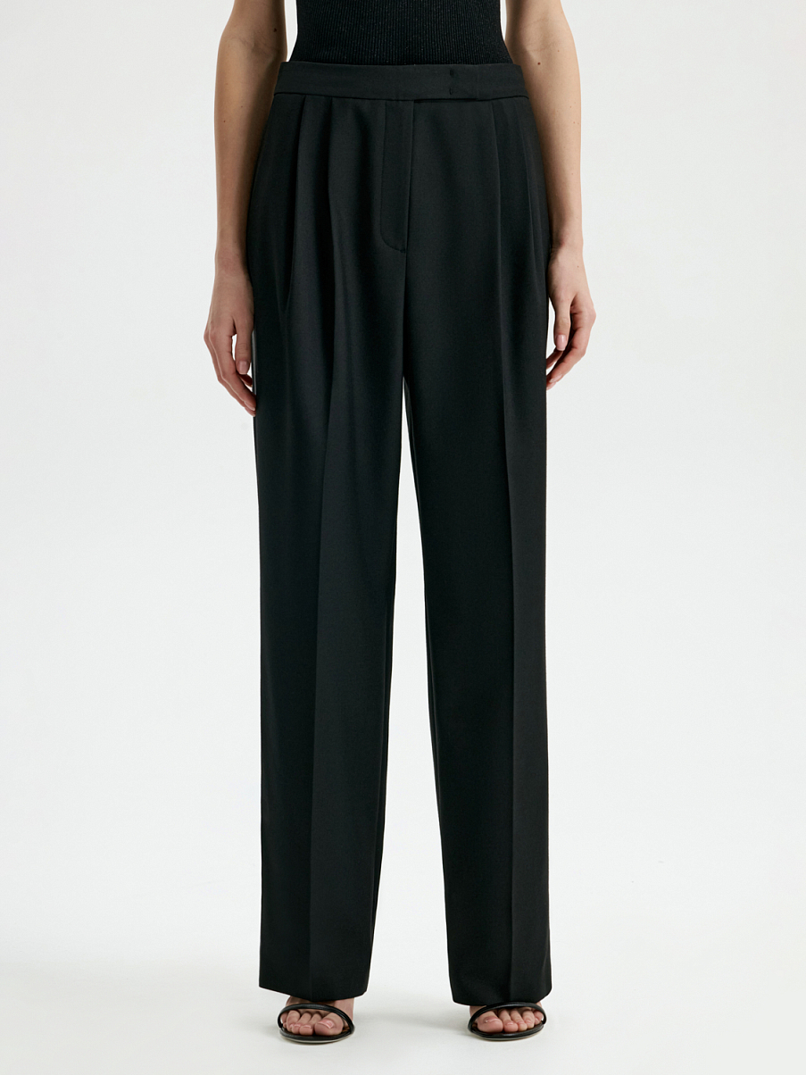 Брюки из шерсти с защипами