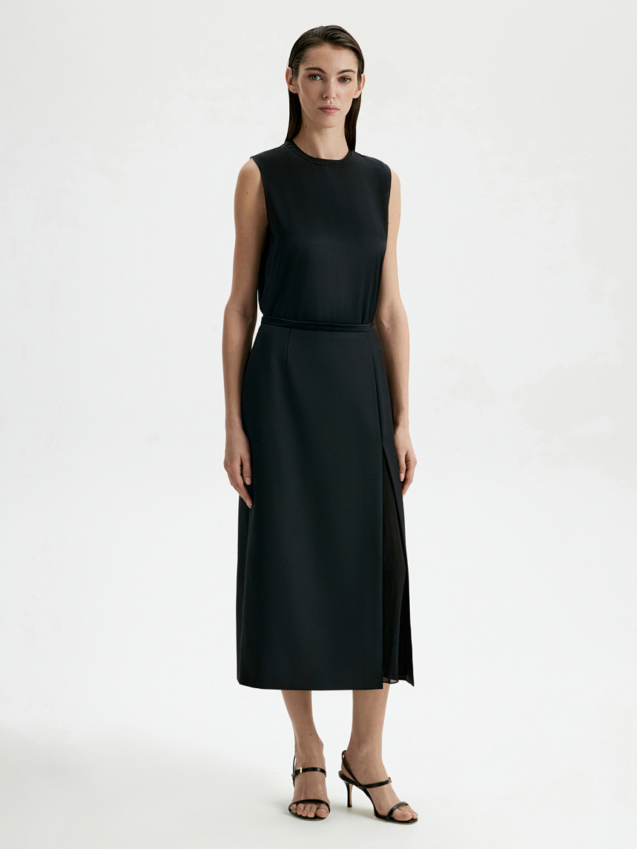 Юбка миди с разрезом