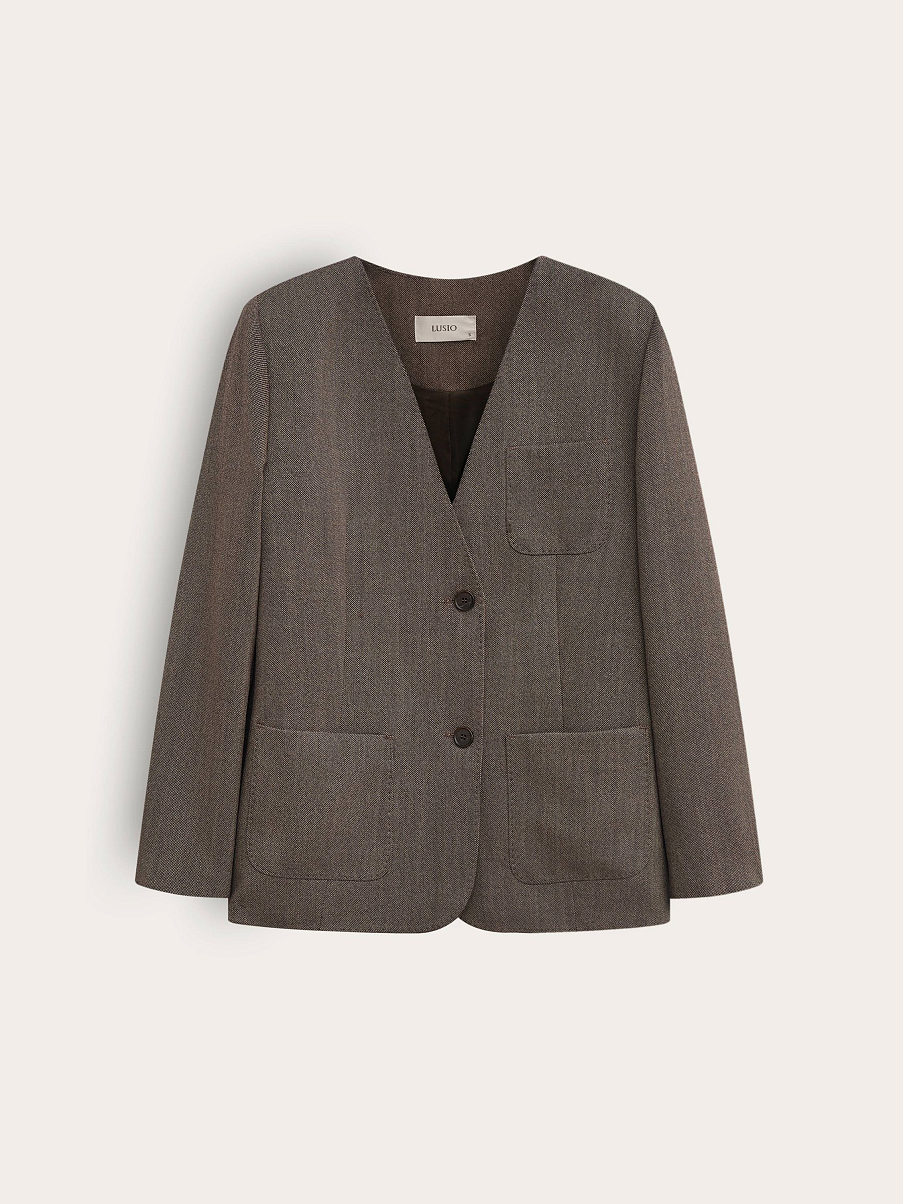 Жакет однобортный с шерстью