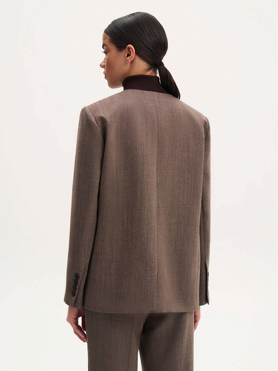 Жакет однобортный с шерстью