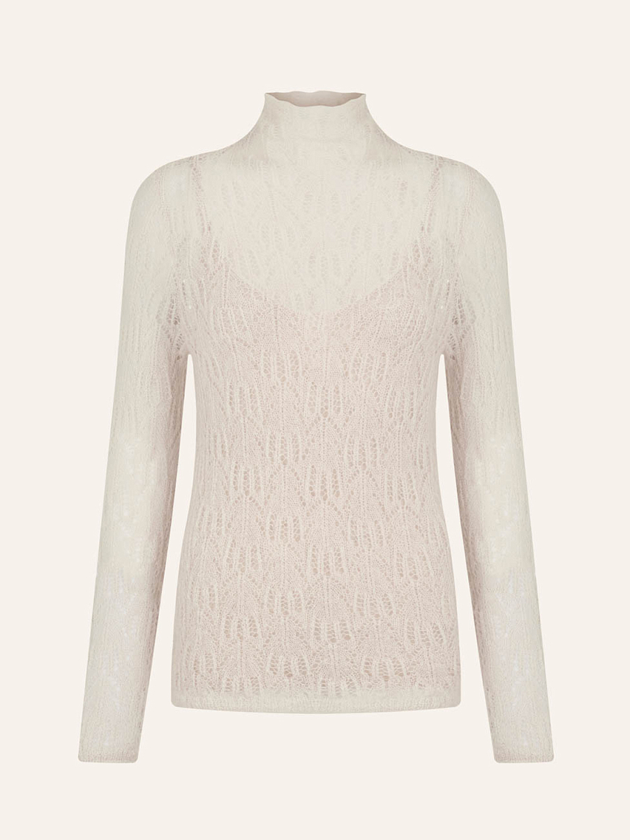 Водолазка с кружевом из шерсти мериноса