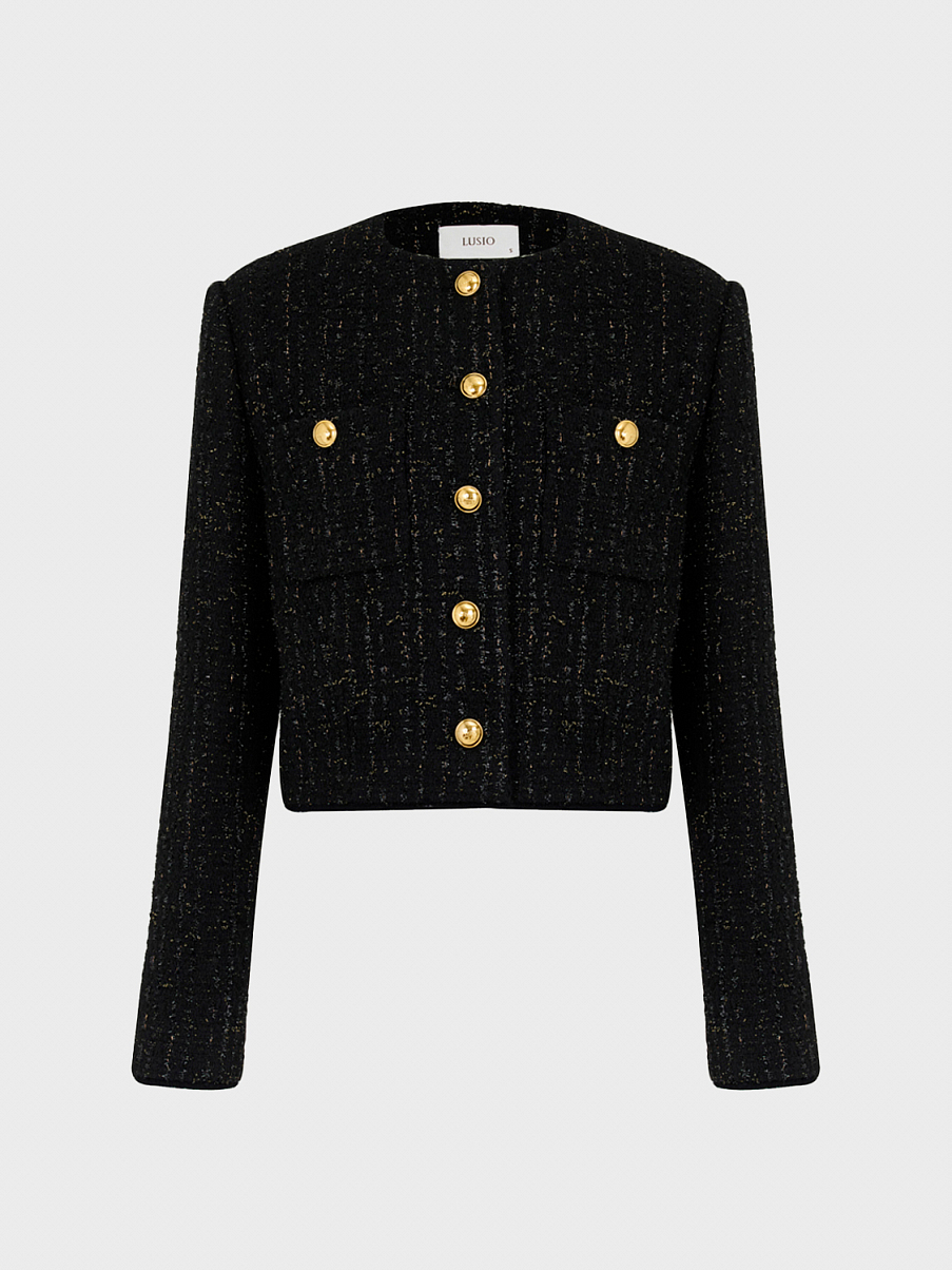 Укороченный жакет с шерстью