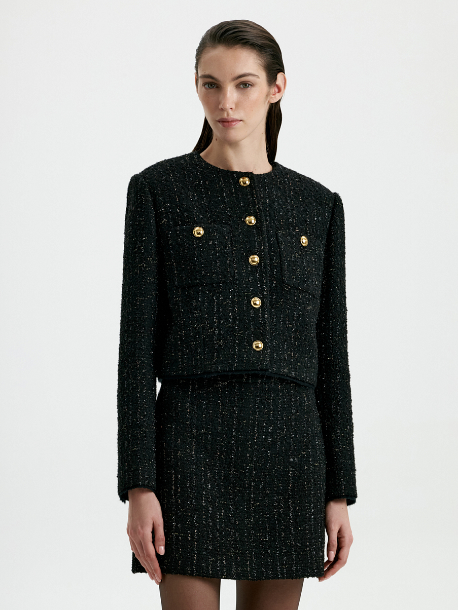 Укороченный жакет с шерстью