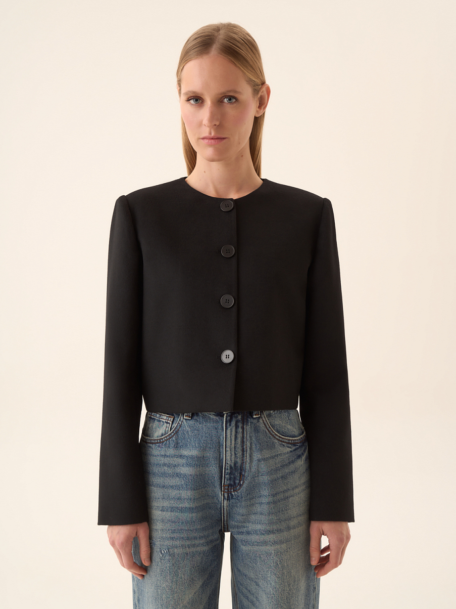 Укороченный однобортный жакет