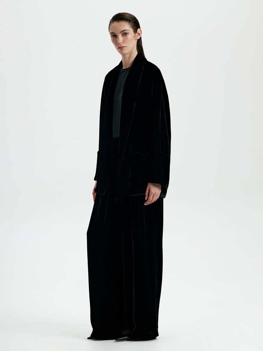 Жакет из бархата свободного кроя