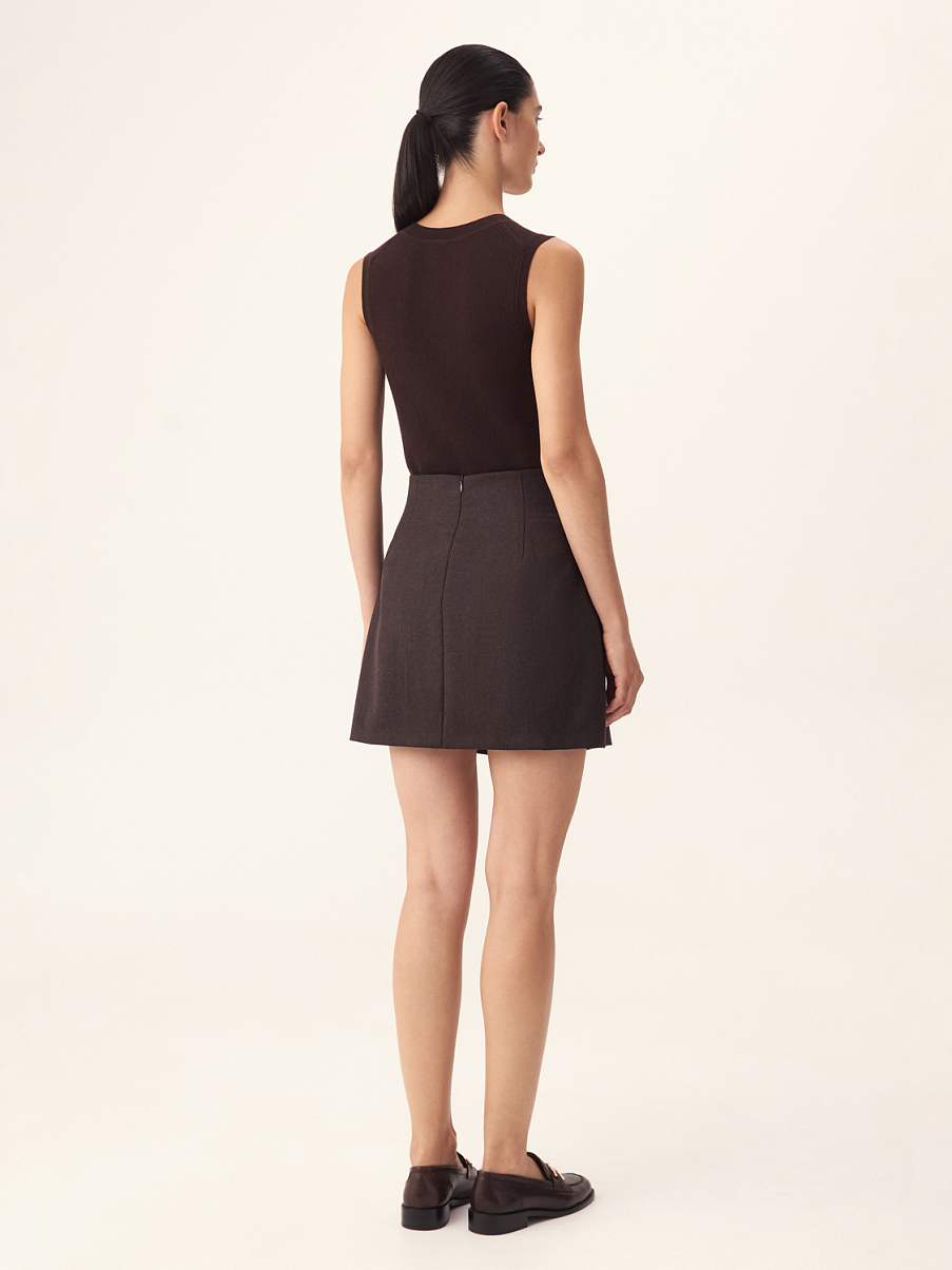 Юбка мини со складкой