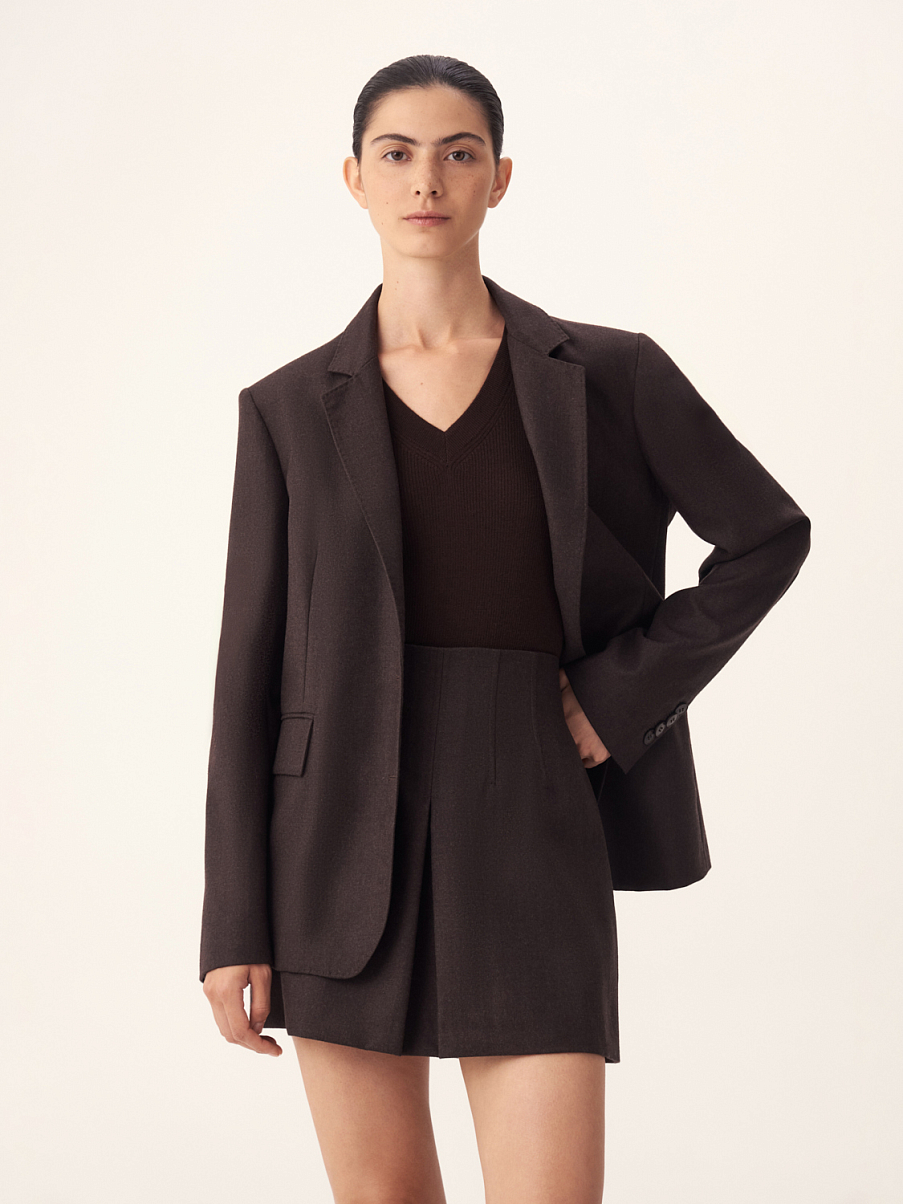 Юбка мини со складкой