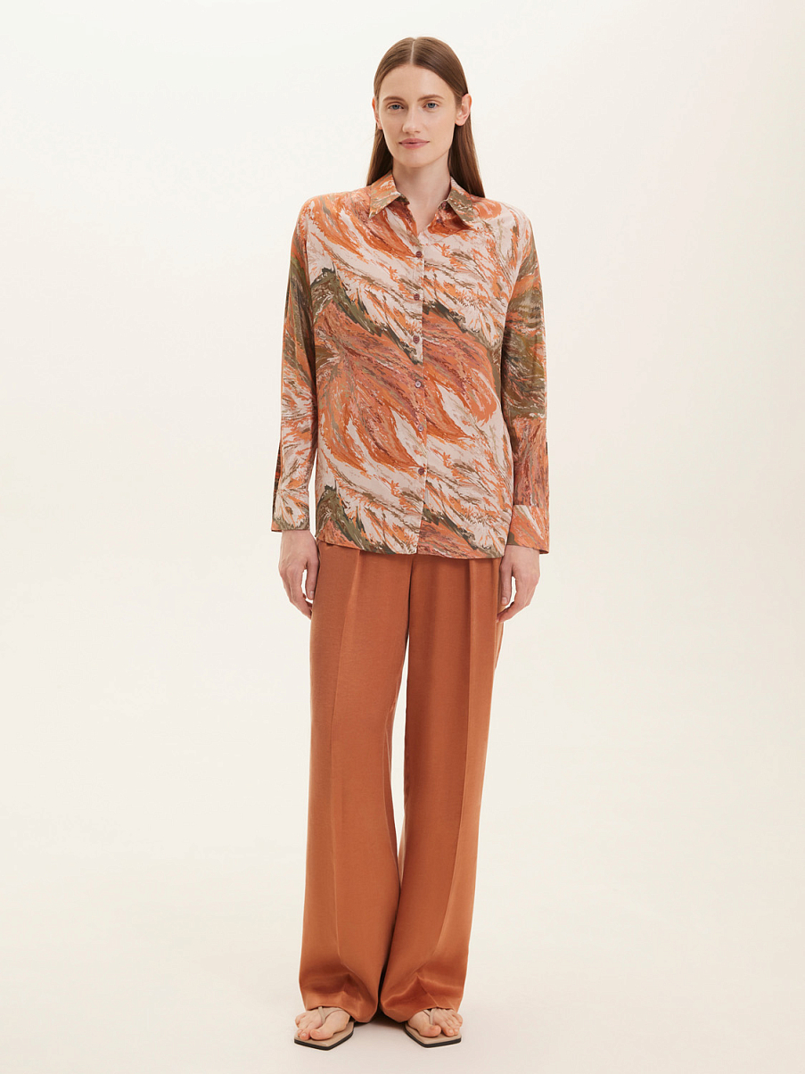Шелковая рубашка с узором