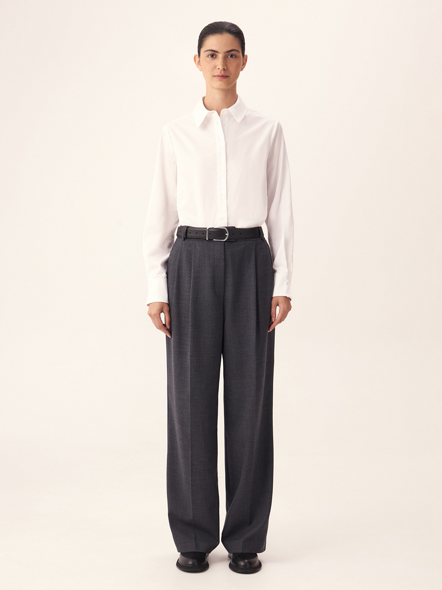 Рубашка из хлопка прямого кроя