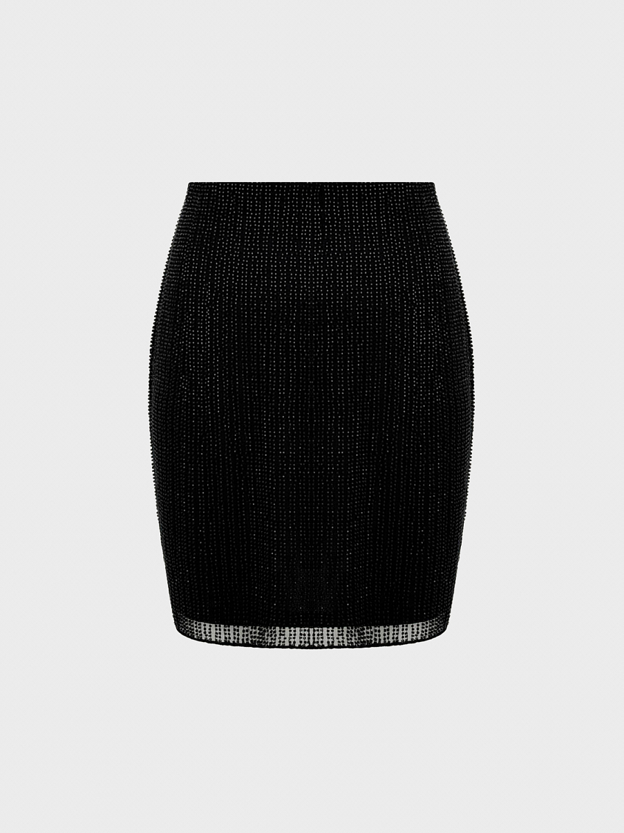 Юбка мини расшитая бисером