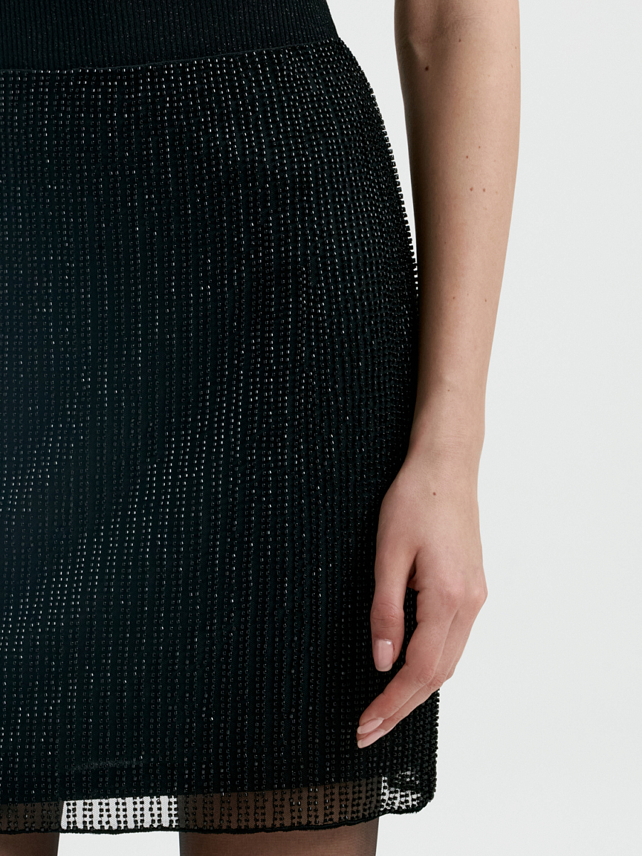 Юбка мини расшитая бисером