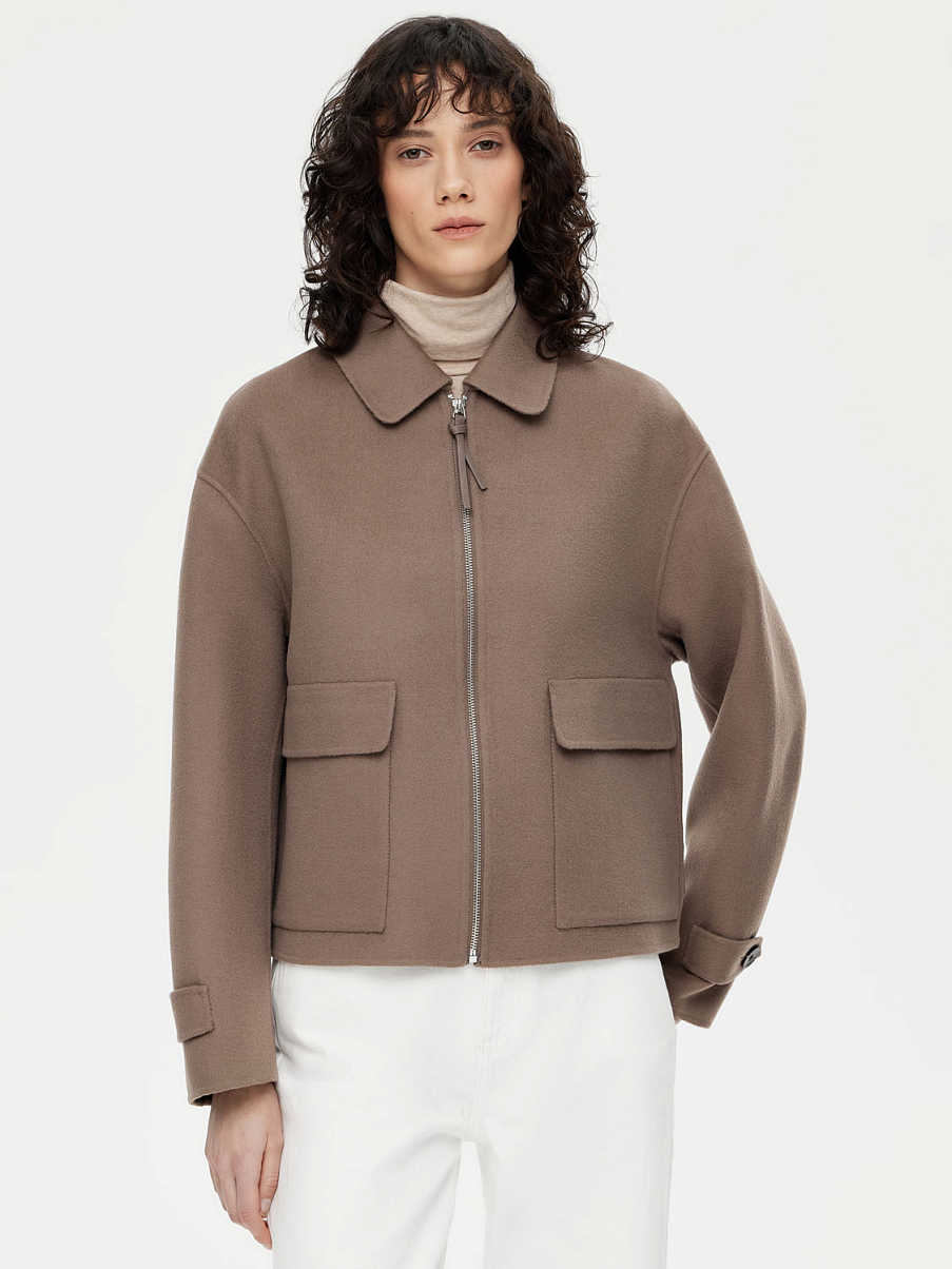 Укороченное пальто из шерсти мериноса