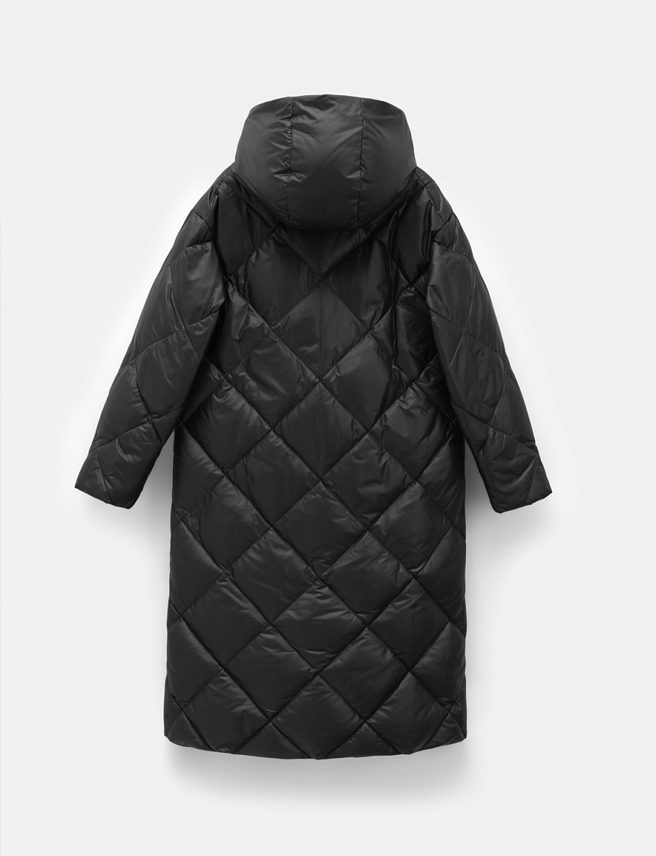 Удлиненная стеганая куртка с пухом и пером
