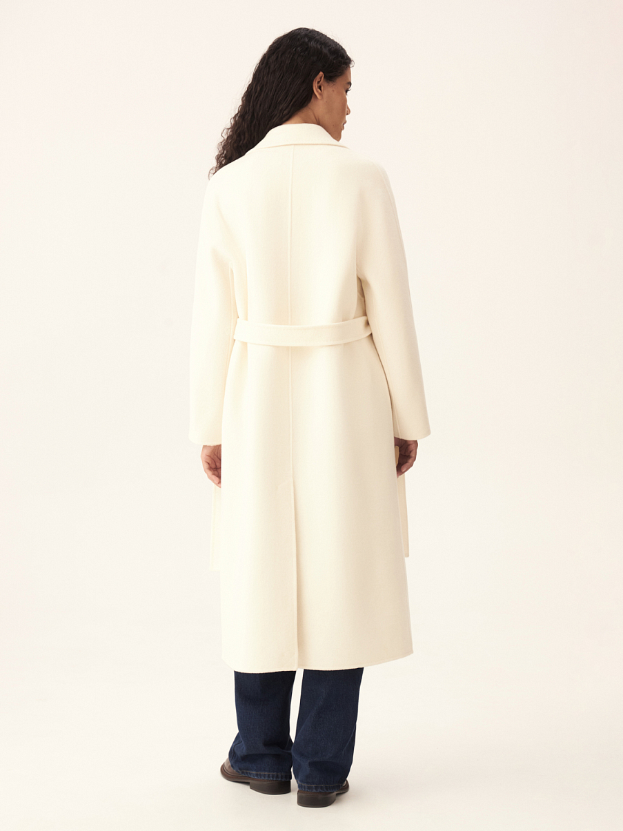 Двубортное пальто из шерсти мериноса и кашемира