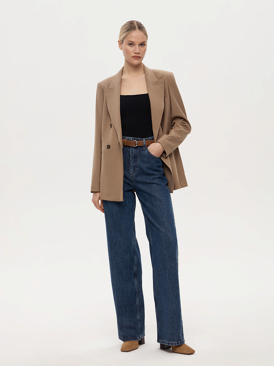 Джинсы-трубы с высокой посадкой