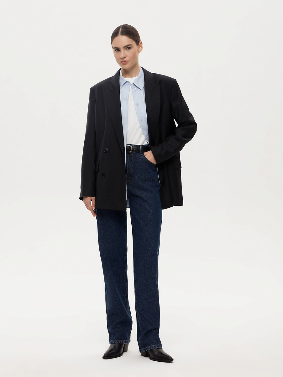 Зауженные джинсы с высокой посадкой