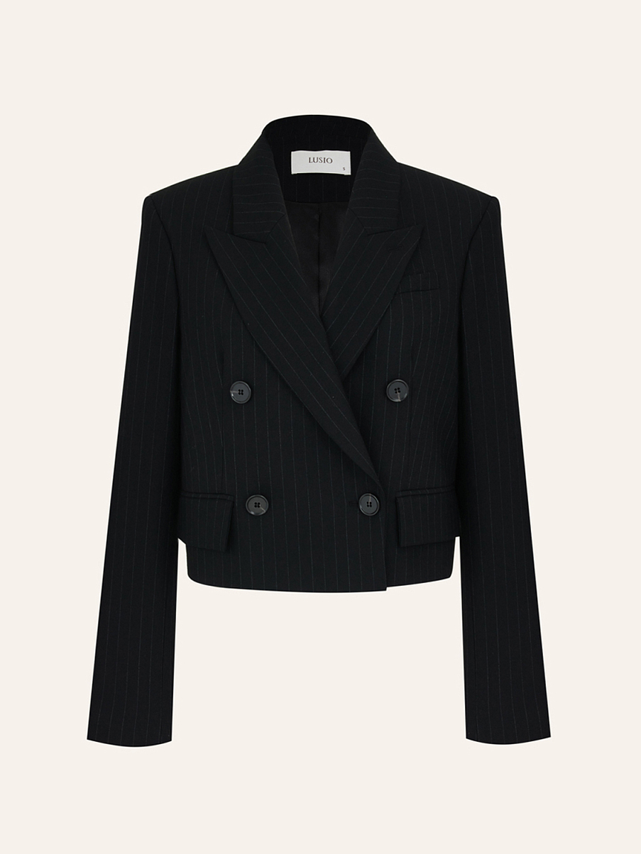 Укороченный жакет в полоску