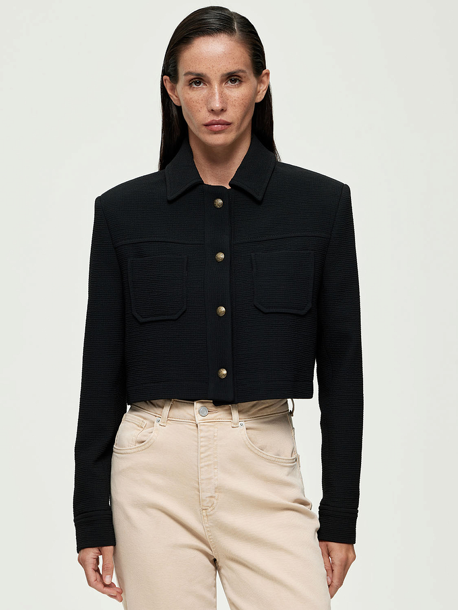 Укороченный жакет с шерстью