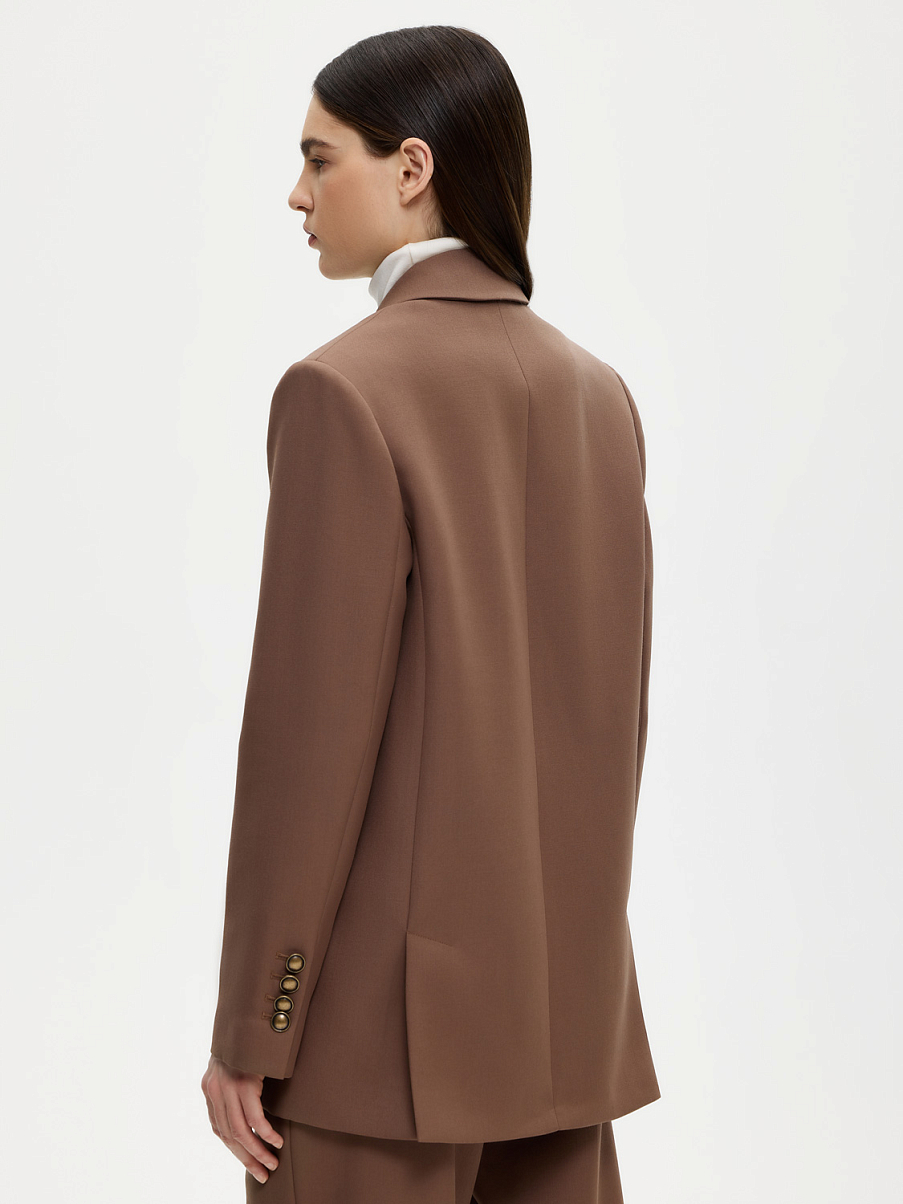 Двубортный прямой жакет из шерсти