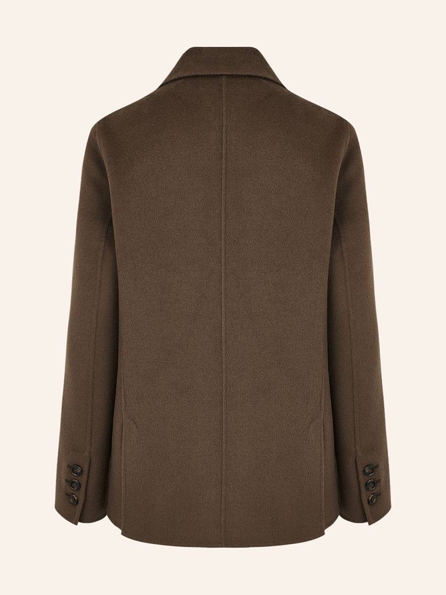 Укороченное пальто из мериноса и кашемира